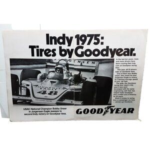 1975 Goodyear Bobby Under USAC Champion Jorgensen Eagle Car Original Print Ad